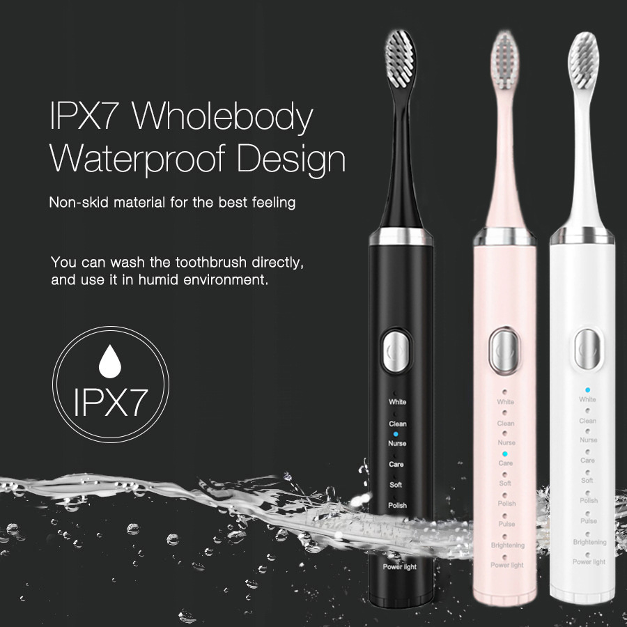 Electric Toothbrush Sonic - Set Sikat Gigi Elektrik, Sikat Gigi
