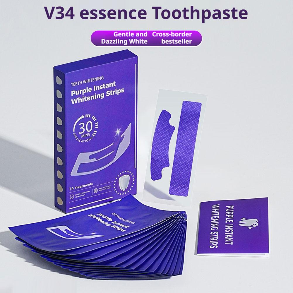 Teeth Whitening Kit At Home - 14/28/42 Buah V34 Strip Pemutih Gigi