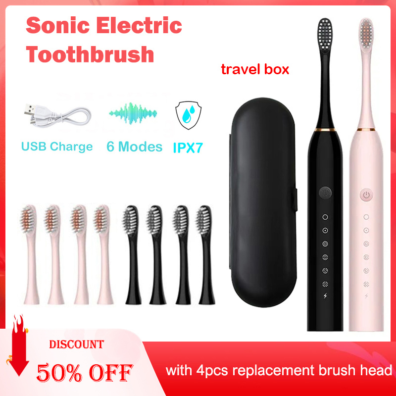 Electric Toothbrush Sonic - Sikat gigi listrik Sonic IPX7, sikat