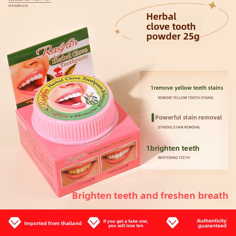 Bubuk Gigi Cengkeh/Kelapa Thai - Teeth Whitening Instant ulasan dan harga